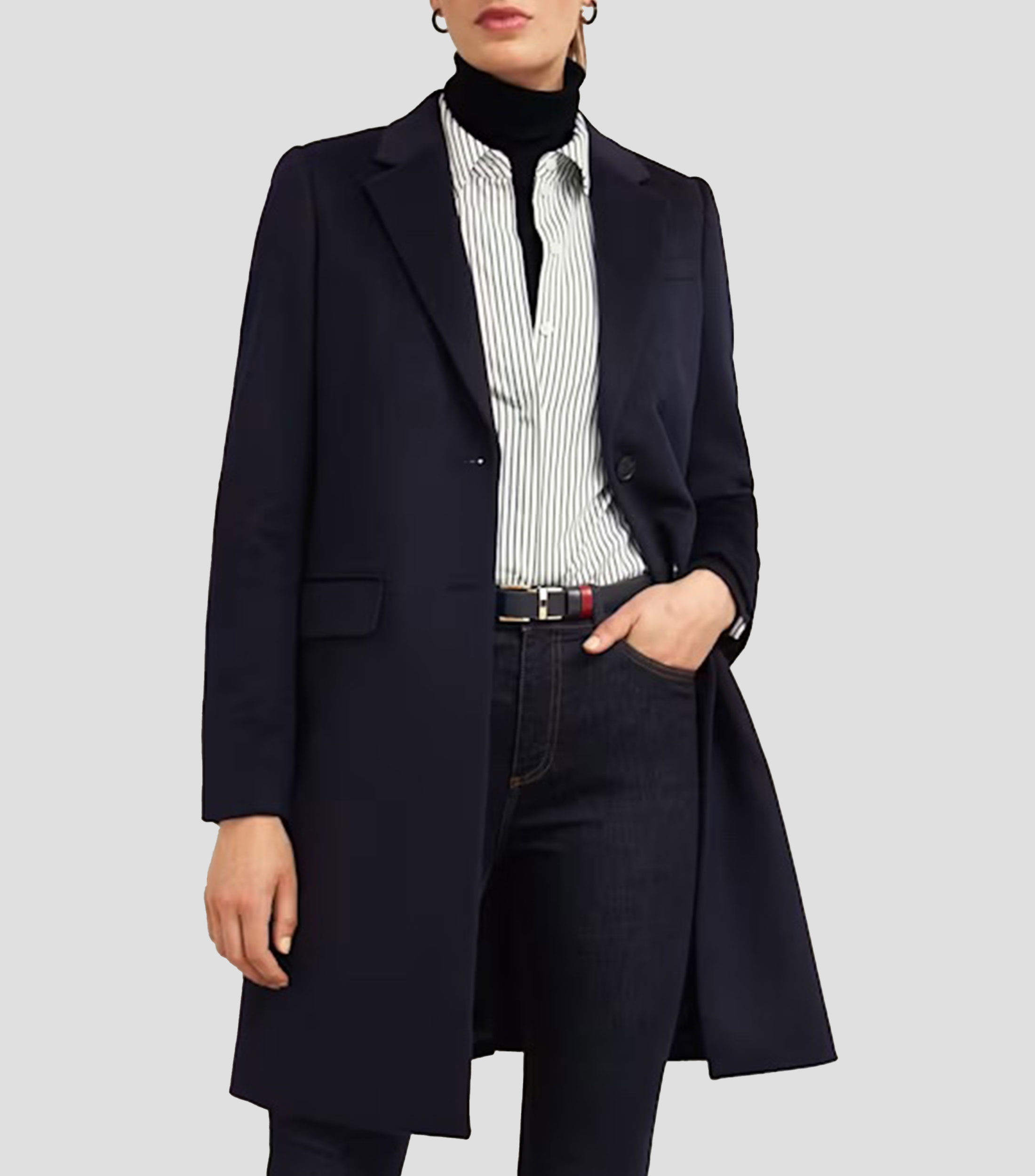 Abrigo midi con botonadura Mujer